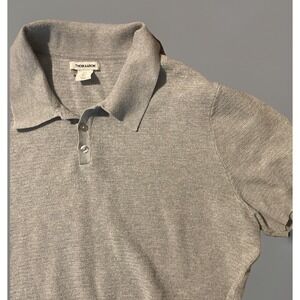 Thom Aaron Men's Grey Kinit Shirt Large